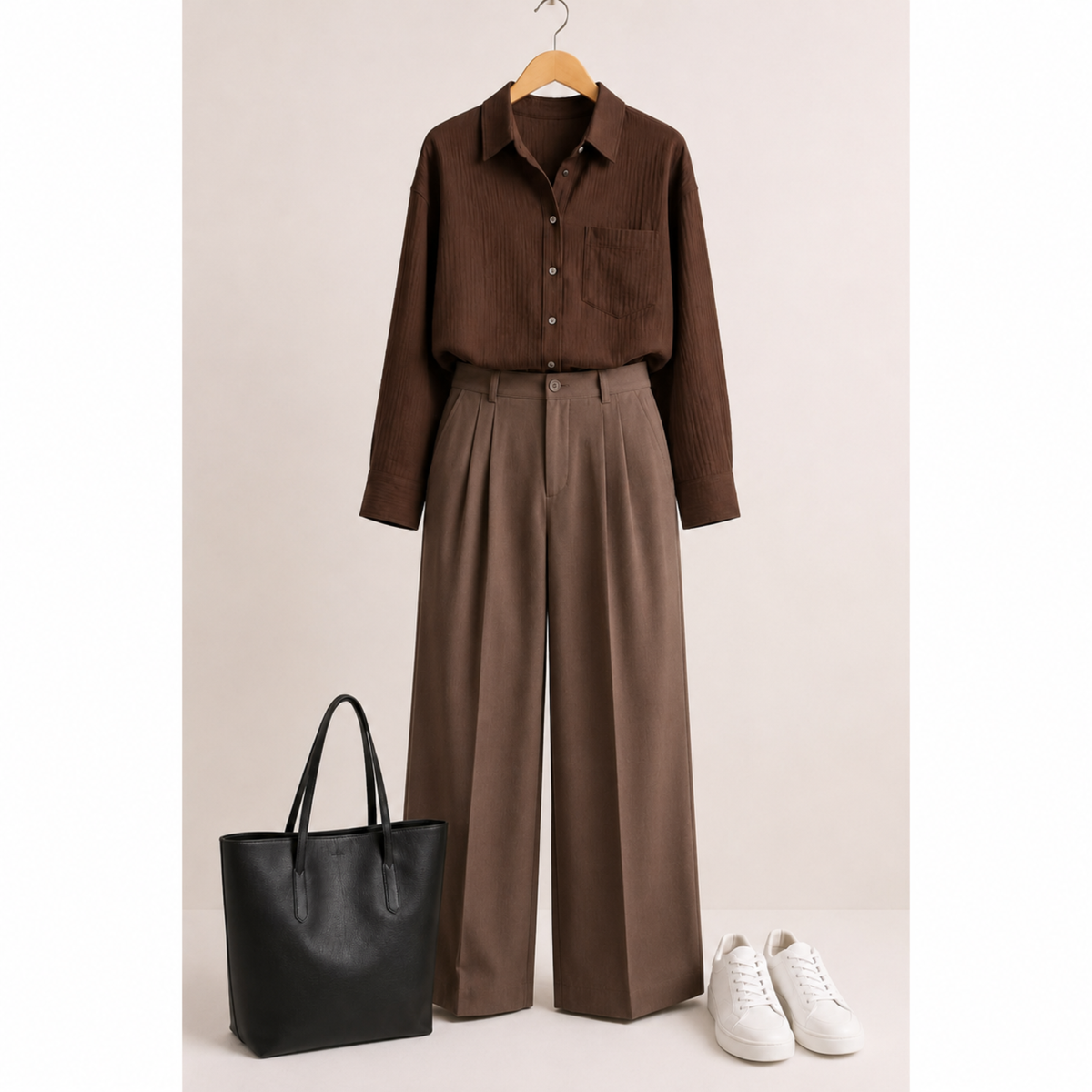 Mocha Brown Wide Leg Pant