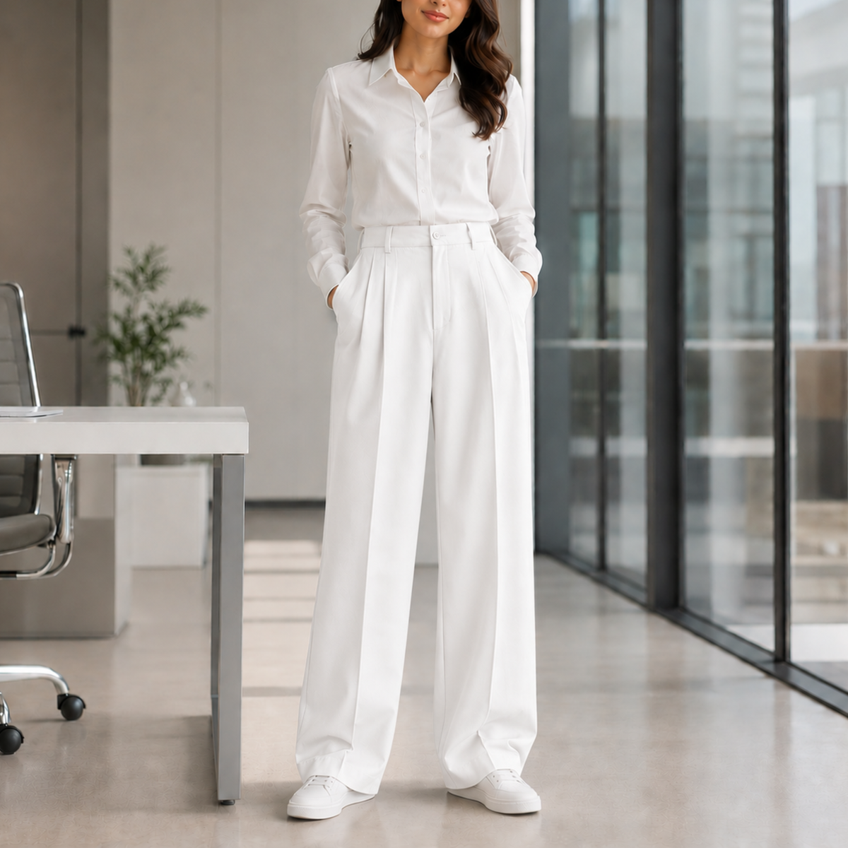 Ivory Grace Wide Leg Pant