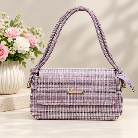Purple Tweed Women’s Shoulder Bag