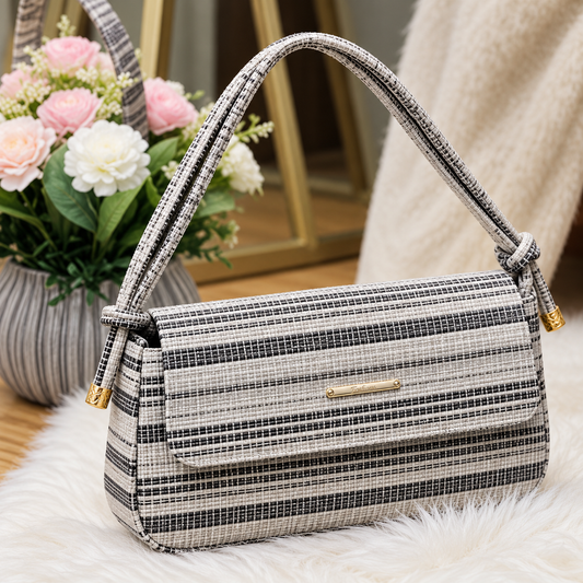 Black Tweed Women’s Shoulder Bag
