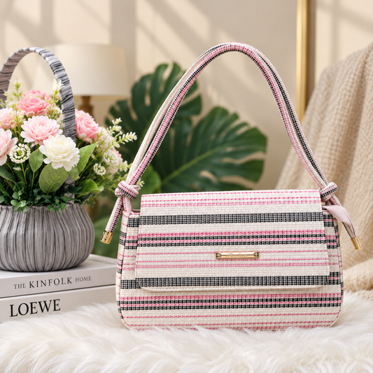 Pink Tweed Women’s Shoulder Bag