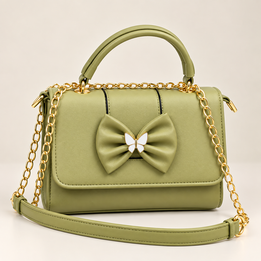 Olive Green Elegant Bow Charm Women’s Shoulder & Crossbody Bag