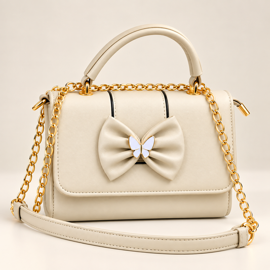 Ivory Elegant Bow Charm Women’s Shoulder & Crossbody Bag