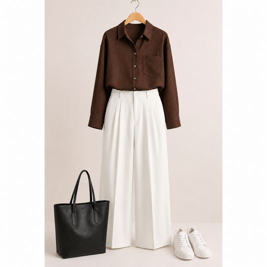Ivory Grace Wide Leg Pant