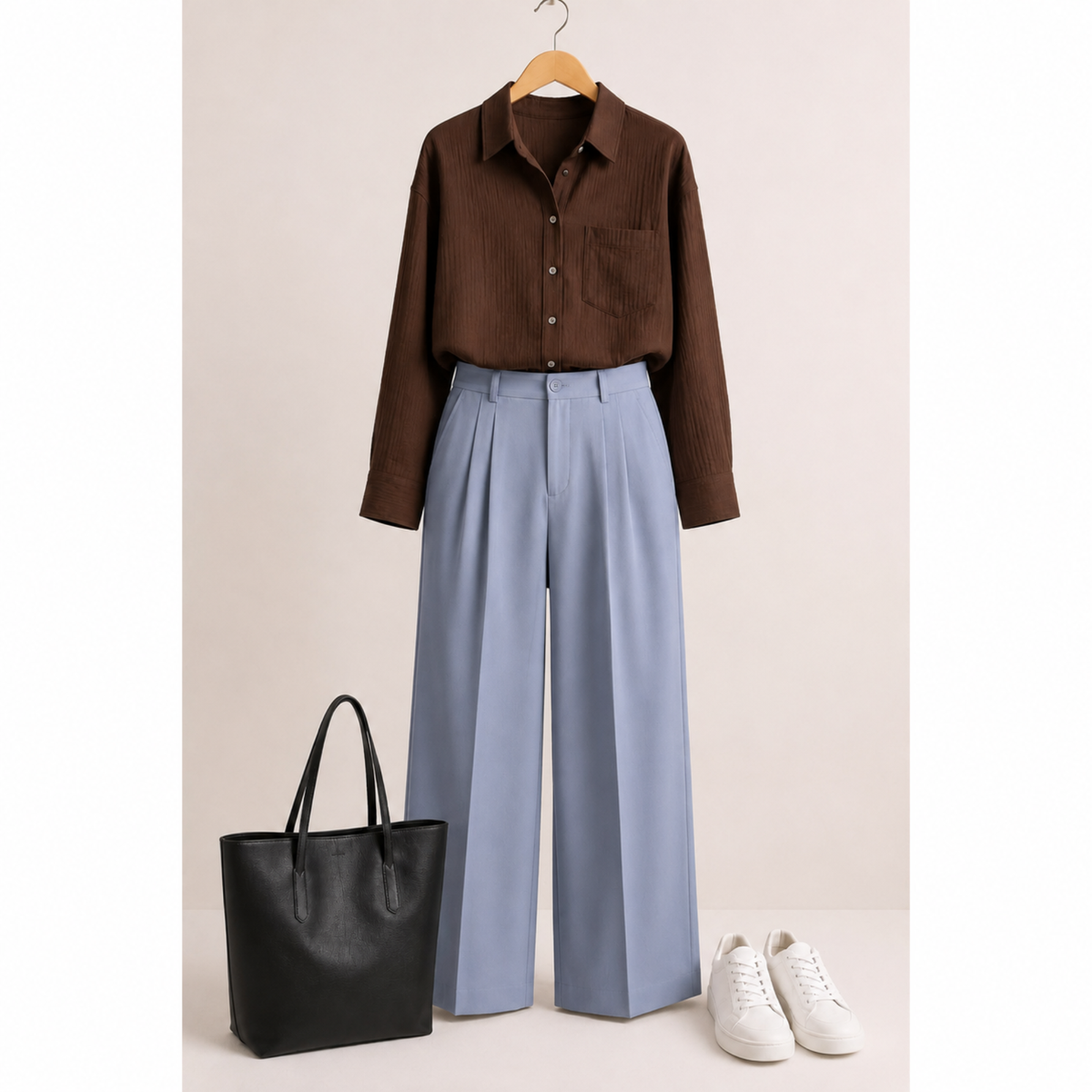 Powder Blue Wide Leg Pant